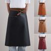 Faux Leather Half Apron for Men Women Waterproof Oil Resistant Cooking Apron with Adjustable Waist Strap Kitchen Fashion Accessory