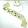 Cross-border Crown Headpiece & Etiquette Sash Set for Birthday & Party Photo Props
