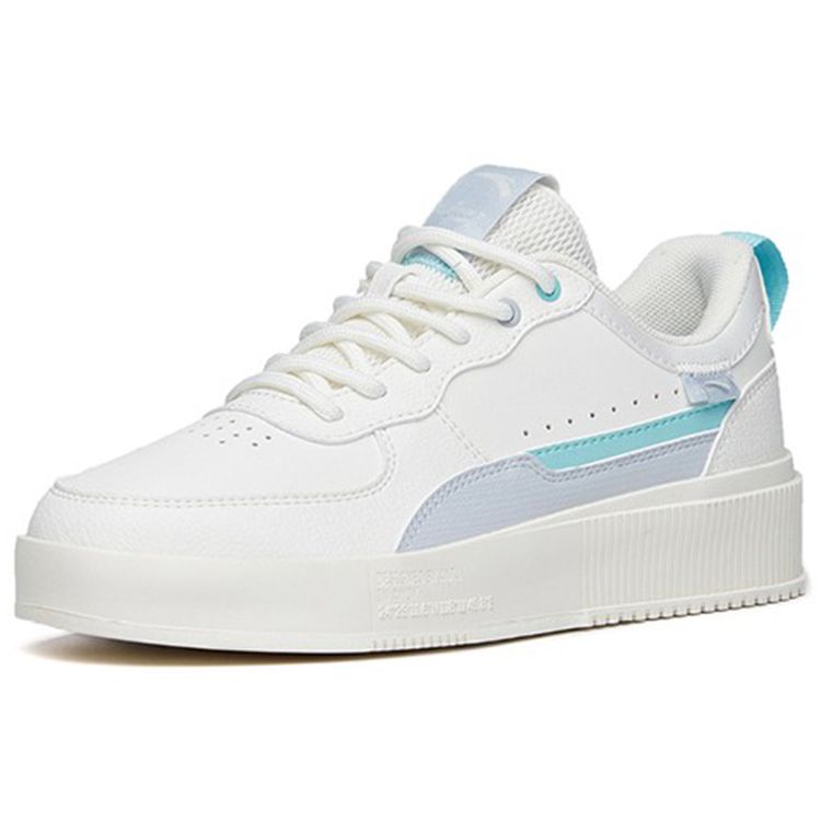 Anta Lifestyle Series Milk Cap Shoes Shock Absorbing Lightweight Durable Non-Slip Low-Top Skate Shoes Women Sneakers White Purple 922228012-1