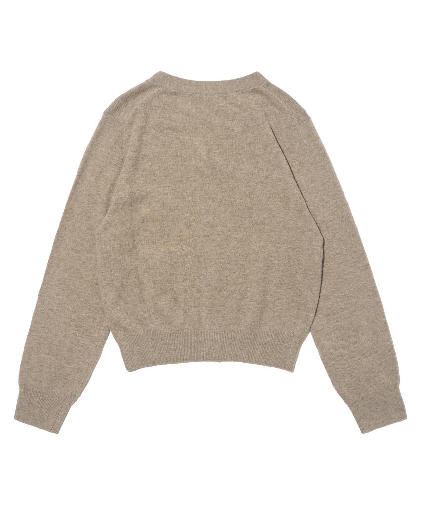 Roidesrois Light Raccoon Y-Neck Cardigan (Oatmeal)