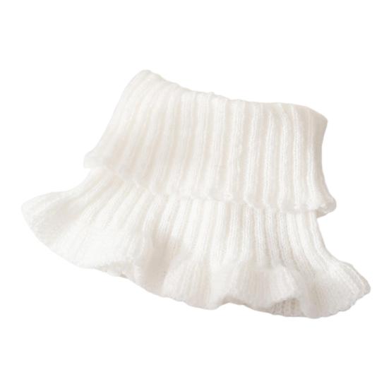 Women Neck Scarf Solid Color Sheer Trim Fake Collar Knitted Warmth Style Neck Warmer Versatile Clothes Accessory
