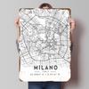 Mailand Stadtplan Poster Individuelle Wandkunst Vintage Metallschilder Retro Blechschild für Man Cave Moderne Wohnkultur Luxuriöse Dekoration