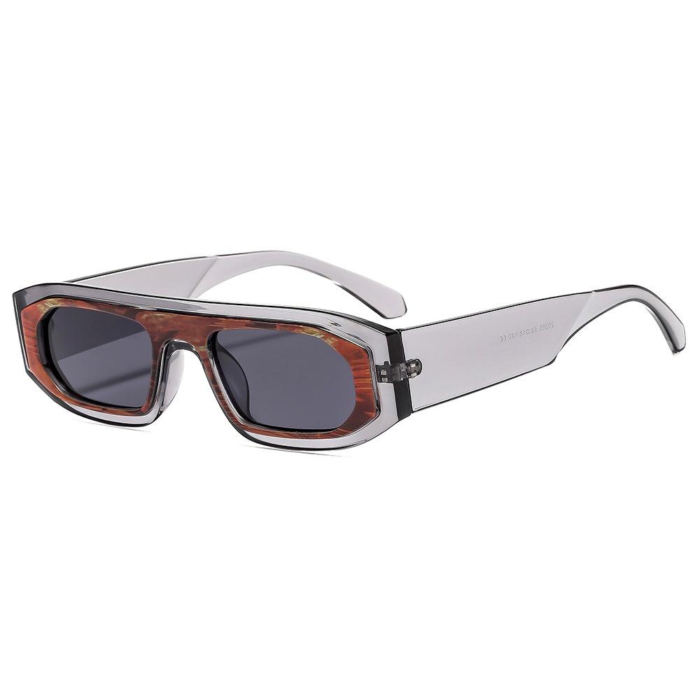 New Square Frame Irregular Two Color Women Sunglasses  Luxury Personality Splicing High Quality Men Casual Sun Glasses Uv400