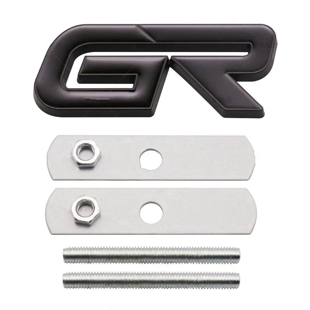 3D Metal GR Car Front Grille Emblem Badge Rear Trunk Sticker Decal For Toyota GR Gazoo Sport C-HR RAV4 Mirai Avensis Prado Prius RJ0