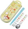 Skater Children's Lunch Box Chopsticks Trio Set (Chopsticks, Spoon, Fork) 16.5cm Curious George Alphabet Design TACC2-A