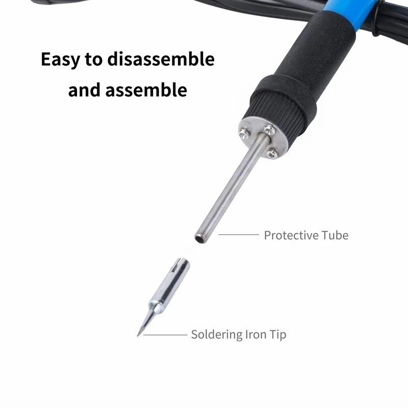 מלחם חשמלי עם מתג טמפרטורה מתכוונן 60W 220V 110V כלי לריתוך ותיקון טלפונים ניידים קצה מלחם 900M