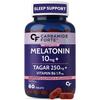 Carbamide Forte Melatonin 10 mg Tablety na spaní s Tagarem 250 mg | Doplněk stravy na spánek pro muže a ženy - 60 veganských tablet.