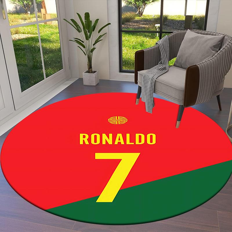 CR7 Round Area Rug,Carpet Rug for Living Room Bedroom Sofa Playroom Decor,Non-slip Floor Mat