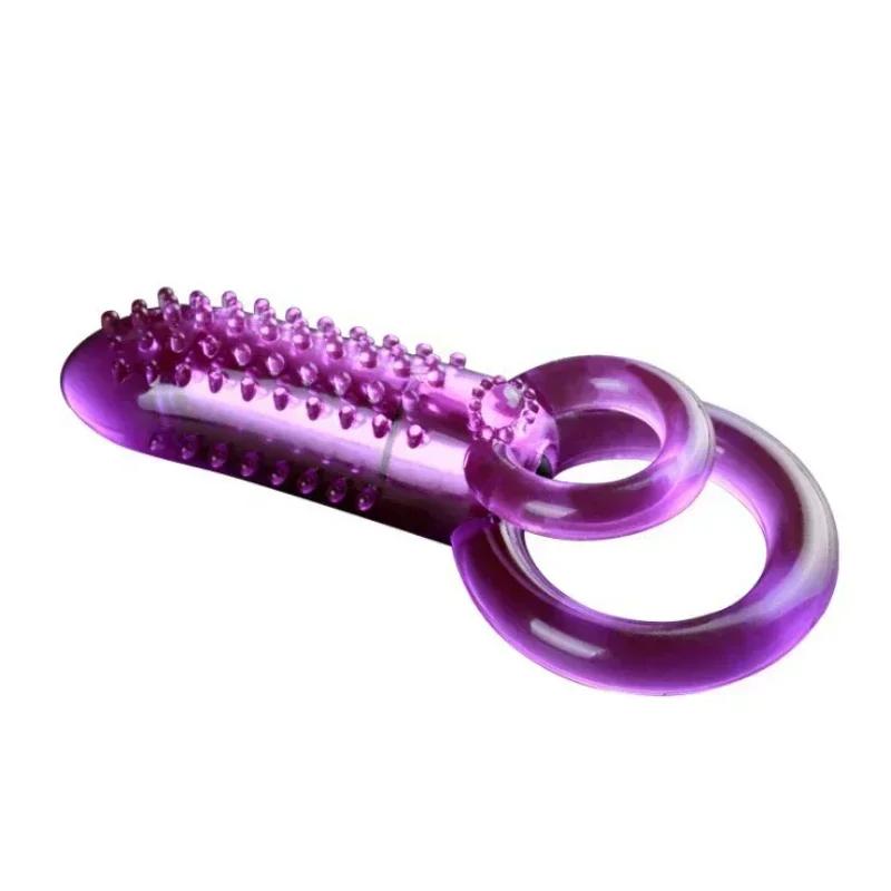 Vibrating Cock Ring with Tongue Clitoral Stimulator - Raised Nodules & Anal Beads, Couple Play Adult Sex Toy