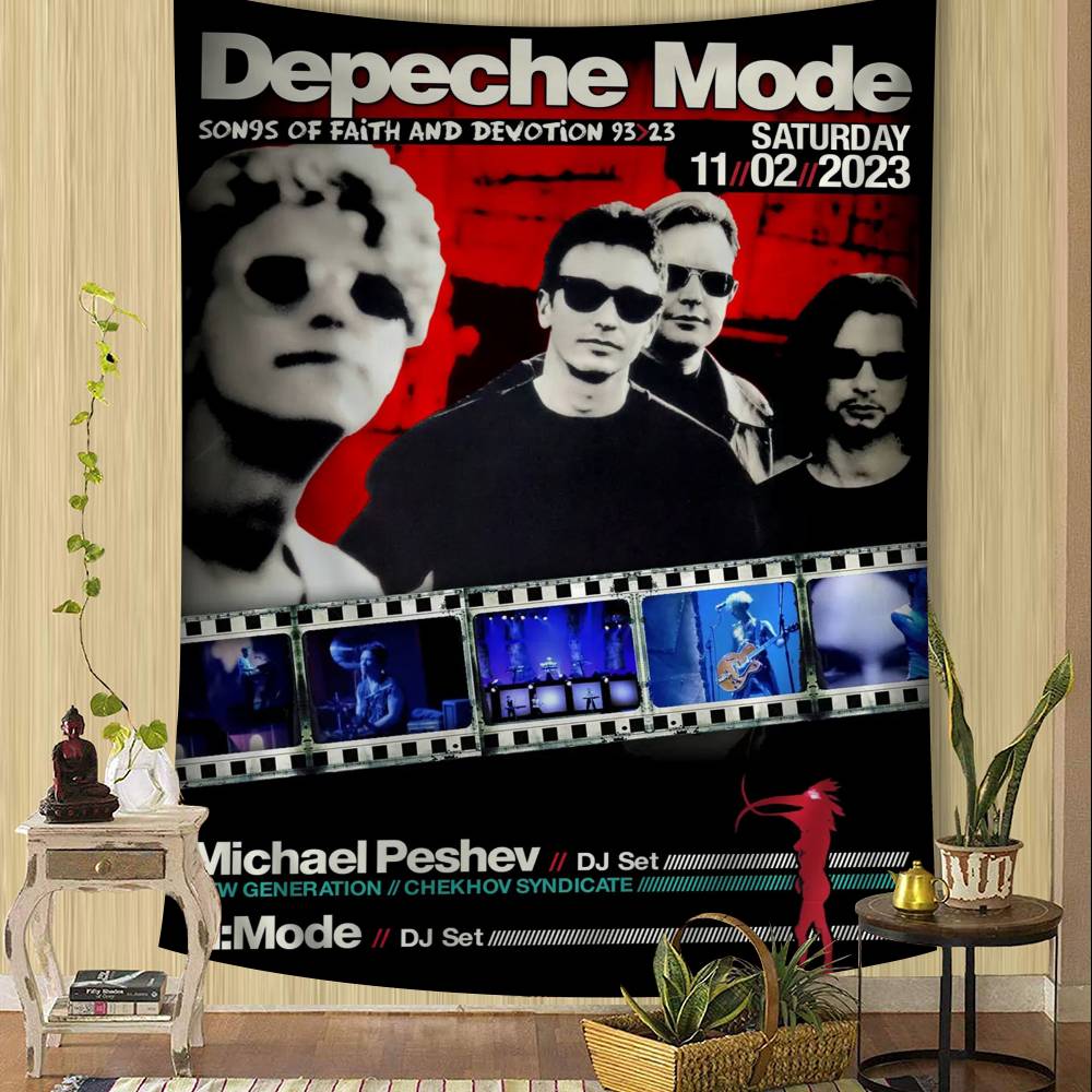 Band Rock D-Depeche M-Mode Cântăreț Tapiserie Colorată de Agățat pe Perete Tapiserii de Perete Boeme Artă de Perete Mandala Decor