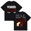 Rapper Manuel Turizo Tour 2025 Merch T-Shirt Herren Retro Style Gothic Kurzarm T-Shirt Hip Hop Kleidung Baumwoll Oberteile Tshir...