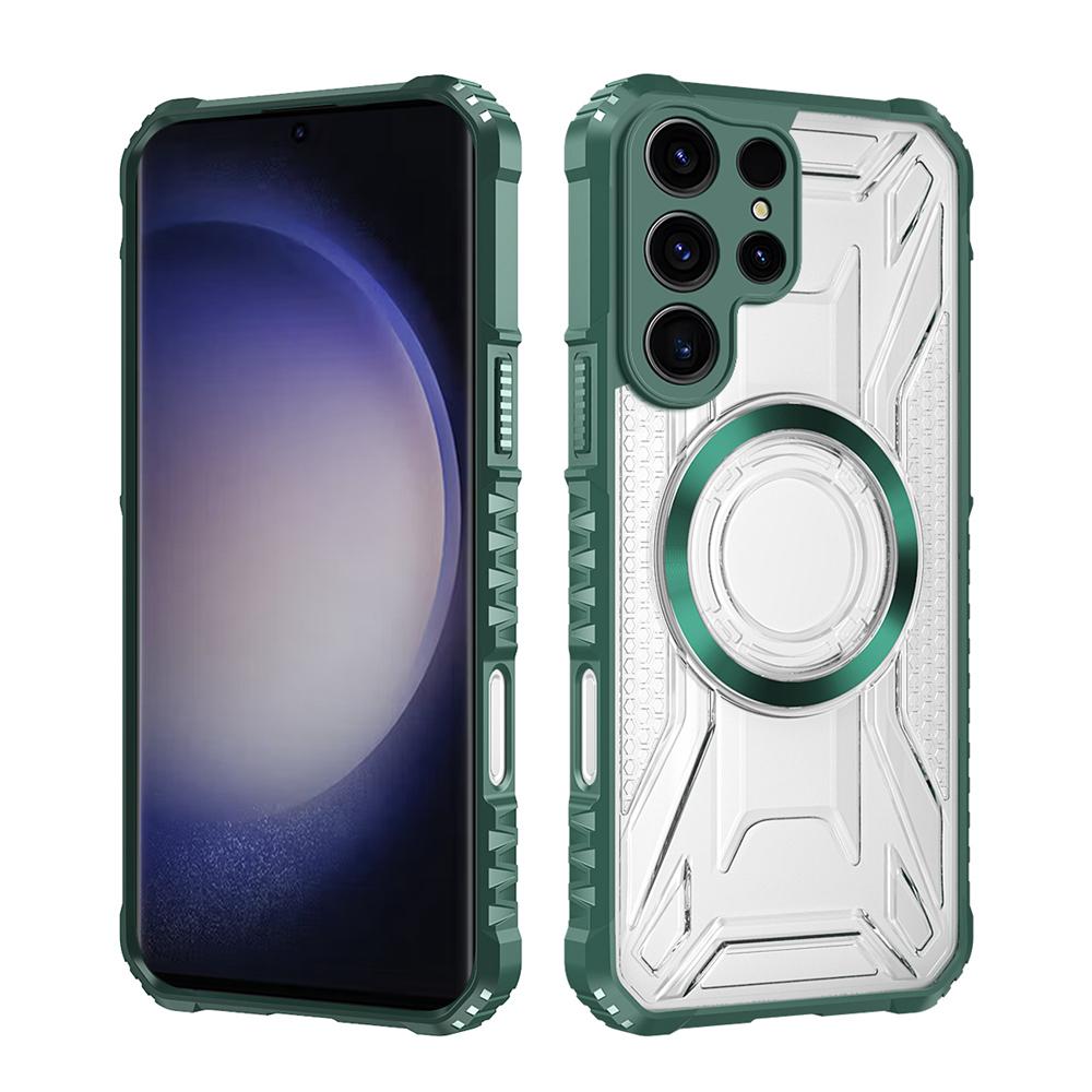 KEYSION Transparente magnetische Hülle für Samsung S22 S23 Ultra 5G S23+ Stoßfeste Handy-Rückseite für für Galaxy S23 S21 S20 FE 5G