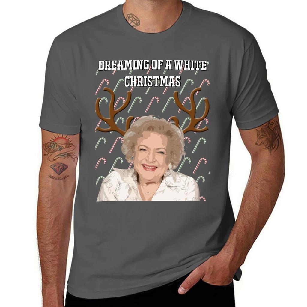 Die Golden Girls 'Dreaming of a White Christmas' Grußkarten T-Shirt Baumwoll-T-Shirt Mann T-Shirts für Mann Pack Baumwoll-T-Shirt