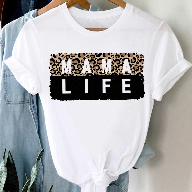 Dameskleding Casual Print T-shirt Top Bloemen Mama Familie Trend Nieuwe Zomer Mode T-shirt Korte Mouw Dame Vrouwelijke Grafische T-shirt