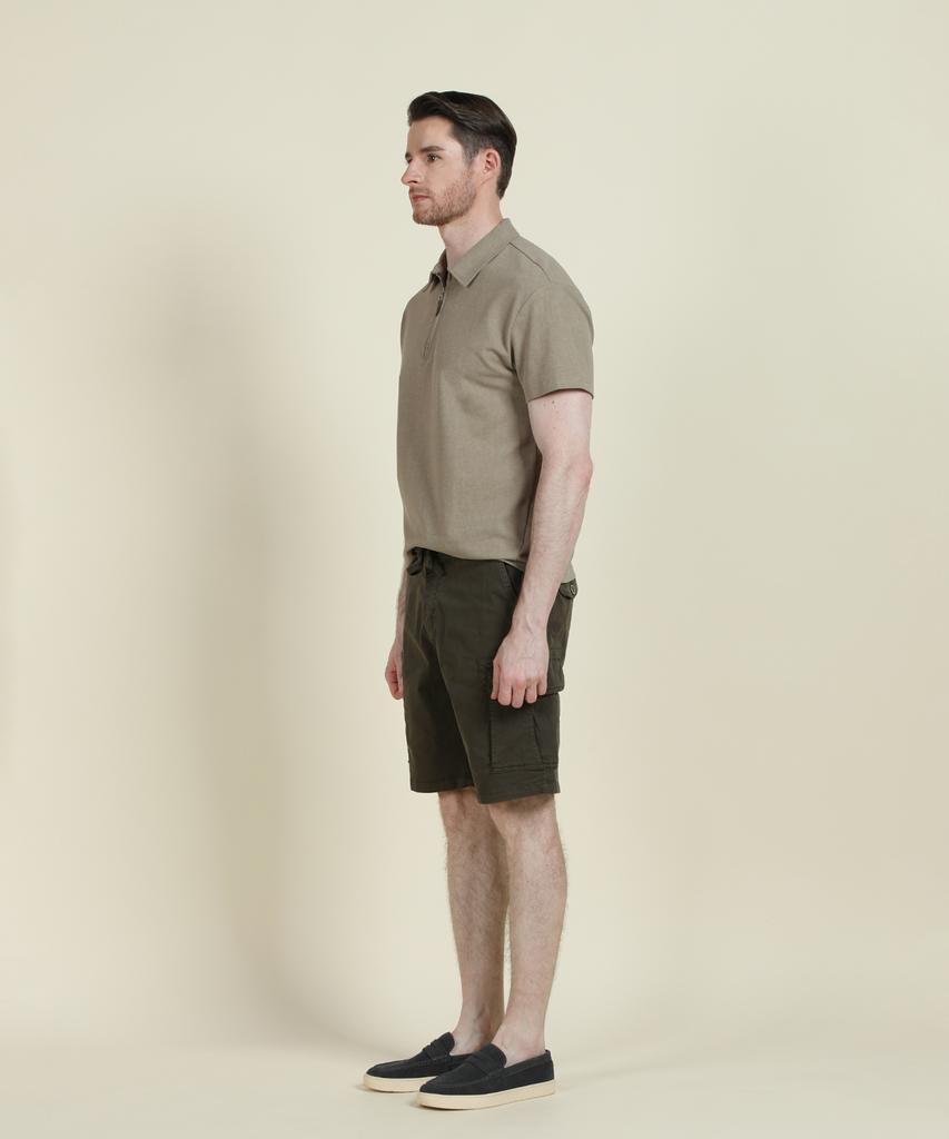 PANICALE Khaki Drawstring Cargo Shorts