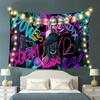 VIKAMA Cyberpunk Graffiti Tapestry Trendy Street Style Decorative Cloth Bedroom Bedhead Esports Room Decoration