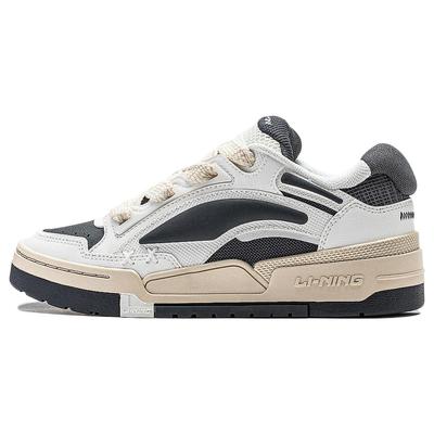 Li Ning Journey V2 Slip Resistant, Abrasion Resistant, Lightweight Low Top Skateboard Shoes Men's White Black AGCT137-5