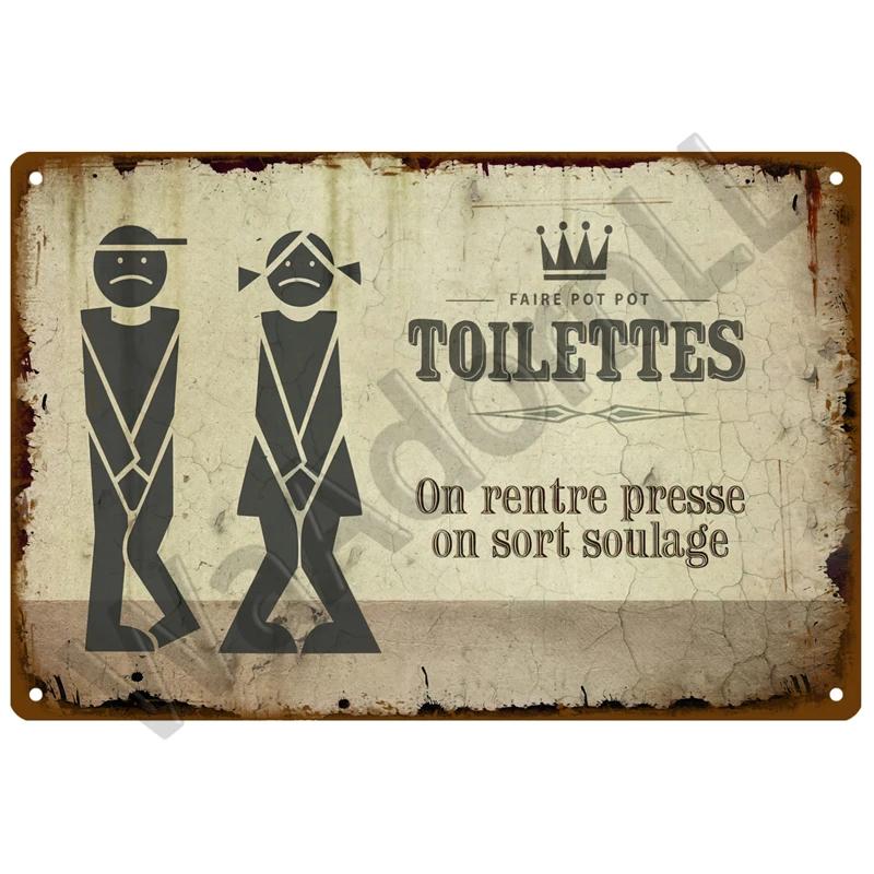 DORA Tin Sign WC Toilet Tin Sign Poster Vintage Wall Posters Metal Sign Decorative Wall Plate Kitchen Plaque Metal Vintage Decor Accessories