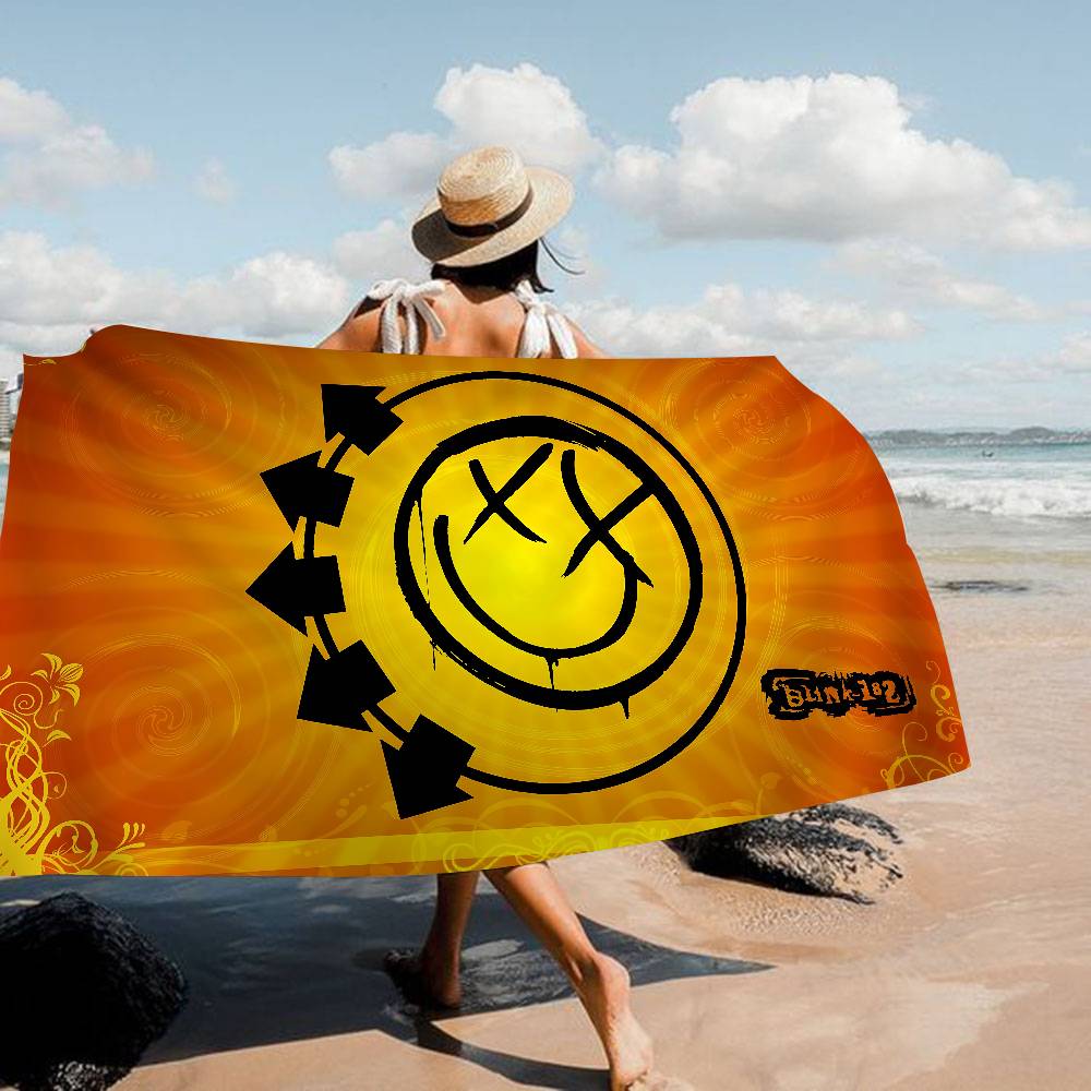 B-Blink 182 Band Beach Towel Colorful Bath Towels For Girl Microfiber Quick Dry Custom Sand Free Beach Yoga Spa Gym Pool