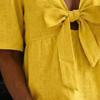 Women Shirt Pure Color Loose Fit Commuting Style Casual Tops Front Bowknot Decor Summer Pullover Tops