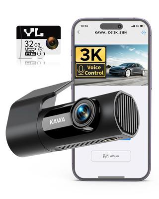 KAWA 3K Front Drive Recorder, 32GB SD Card Included, Voice