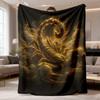 1pc Soft Flannel Throw Blanket with Scorpion Print | Vibrant Digital Design, All-Season Cozy Warmth for Bed, Travel, Camping, Office & Home Use, Polye