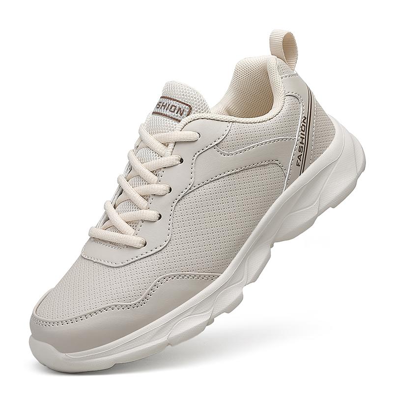 Sports Shoes for Women Leather Waterproof Sneakers Female Lace Up Platform Casual Shoes