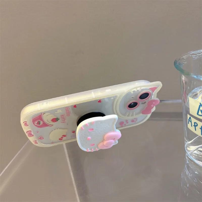 Sanrio Hello Kitty Standaard Telefoonhoesjes Voor iPhone 16 15 14 11 13 12 Pro Max XR XS 7 8 Plus Originele Schokbestendige Hoes Y2K Hoes