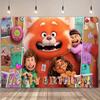 Cartoon Turning Red Alles Gute zum Geburtstag Banner Niedliches Roter Panda Thema Kinder Mädchen Geburtstagsparty Dekoration Foto Hintergrund Zubehör