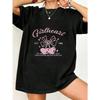 Oversized T Shirt Black Girlheart Bow And Hearts Print With Text Est 1988 And Quote For Casual Wear
