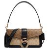 Georgie 27 Fashion Logo Coated Canvas And Smooth Leather Shoulder Bag Women Shoulder Bag Black Khaki 5509-IMRKY