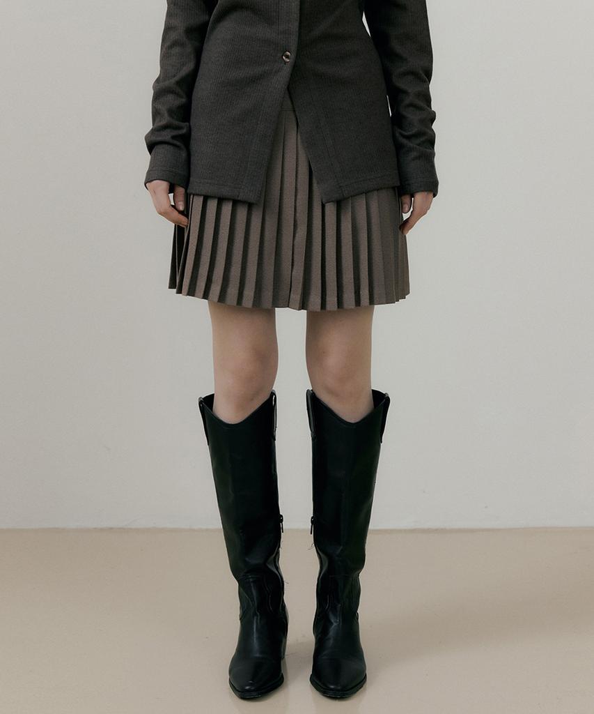 Riorg Rie Ripple Pleats Mini Skirt Brown