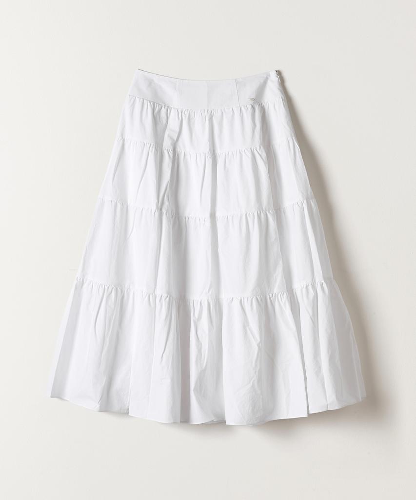 Tudment Tiered Long Skirt Ivory