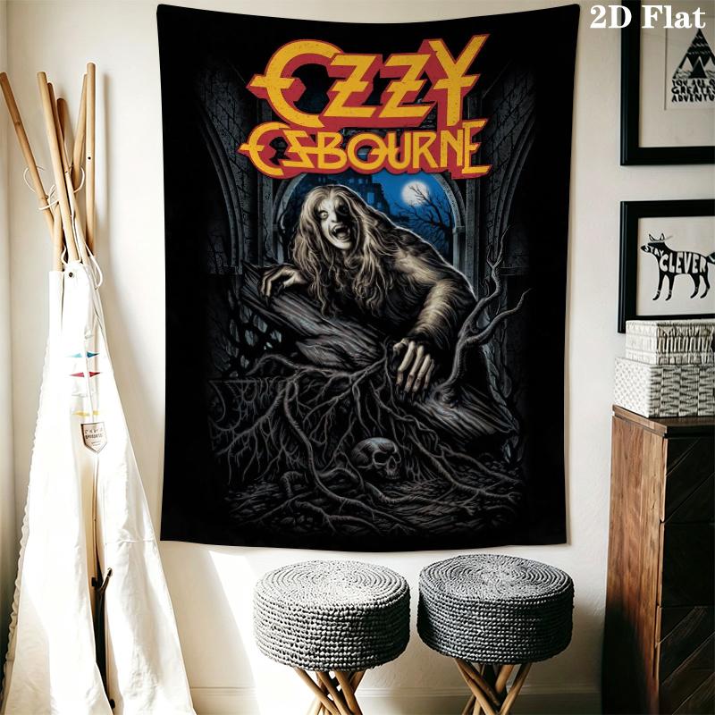 Ozzy Osbourne Wall Tapestry Aesthetic Wall Hanging Printed Fabric Blanket Decorative Tapestries for Bedroom Living Room Home Decor