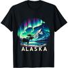 Alaska Northern Lights Aurora Viewing Moose Vacation Alaska T-Shirt