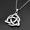 Esthetische Holle Oneindigheid Drie-eenheidsknoop Hanger Ketting voor Vrouwen Mannen Roestvrij Staal Heks Keltische Ierse Knopen Ketting Sieraden