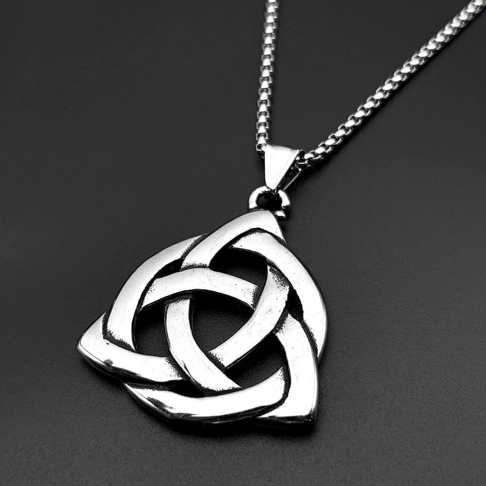 Esthetische Holle Oneindigheid Drie-eenheidsknoop Hanger Ketting voor Vrouwen Mannen Roestvrij Staal Heks Keltische Ierse Knopen Ketting Sieraden