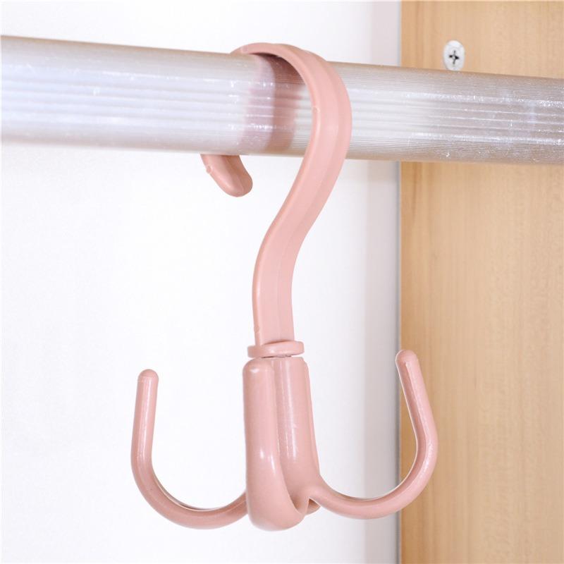 Rotary Hook Four Claw Multi-functional Wardrobe Bag Hook Plastic 4 Claw Silk Scarf Tie Hook Storage Rack Hook