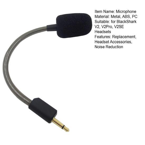 Gaming-Headset Mikrofon Ersatz für BlackShark V2 V2Pro V2SE 3,5MM Abnehmbares Geräuschunterdrückungs-Wireless-Headset Boom-Mikrofon mit Schaumstoff