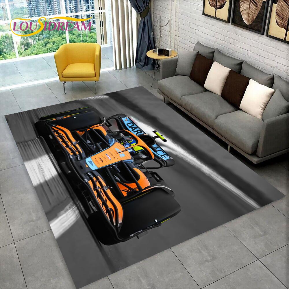 Racevoertuig Autocoureur Cartoon Tapijt Vloerkleed voor Huis Woonkamer Slaapkamer Bank Deurmat Decor, Kind Speelplek Tapijt Antislip Vloermat