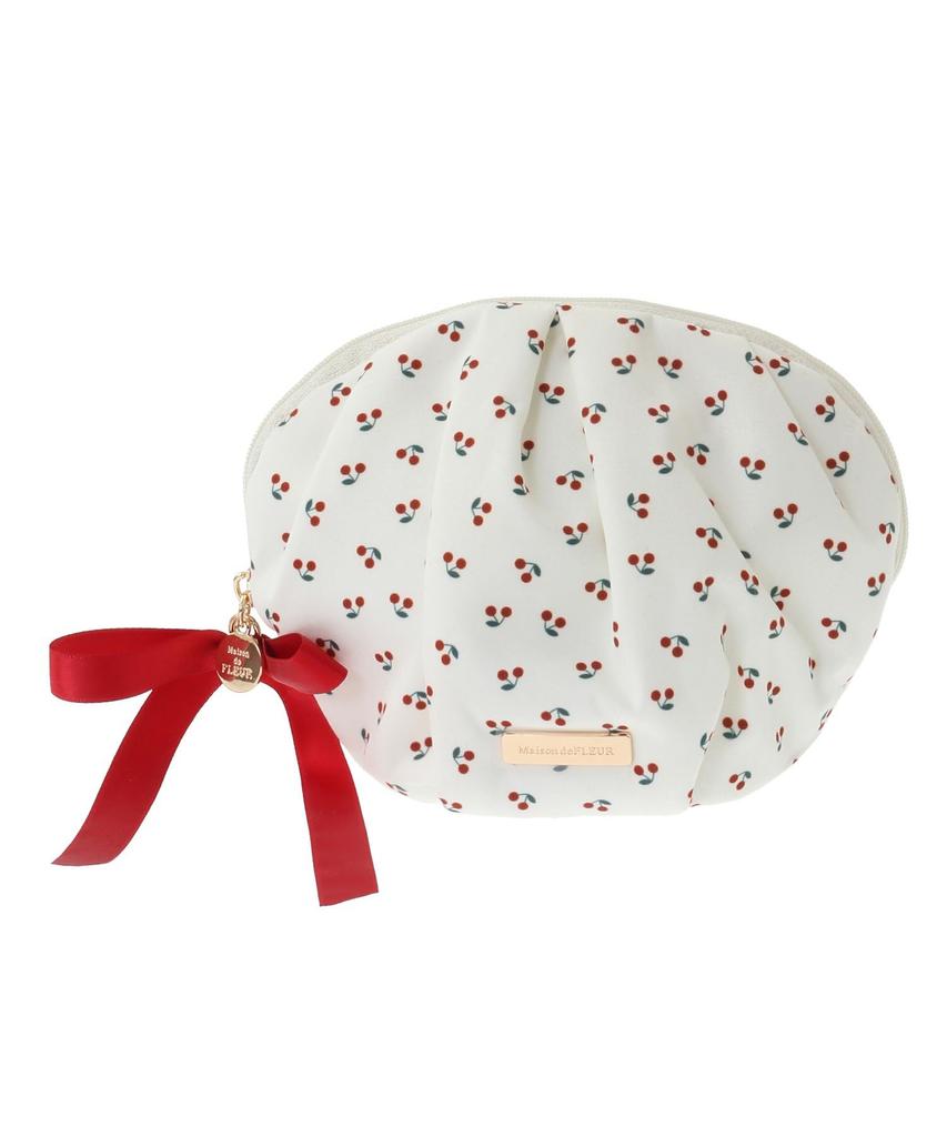 Maison de Fleur Kirschblüten-Print Tasche, Damen, Elfenbein