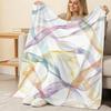 Flannel Fleece Blanket Soft & Breathable Minimalist Line Design, Lightweight All-Season, Cozy for Home Office & Holiday Use, Vibrant Colors