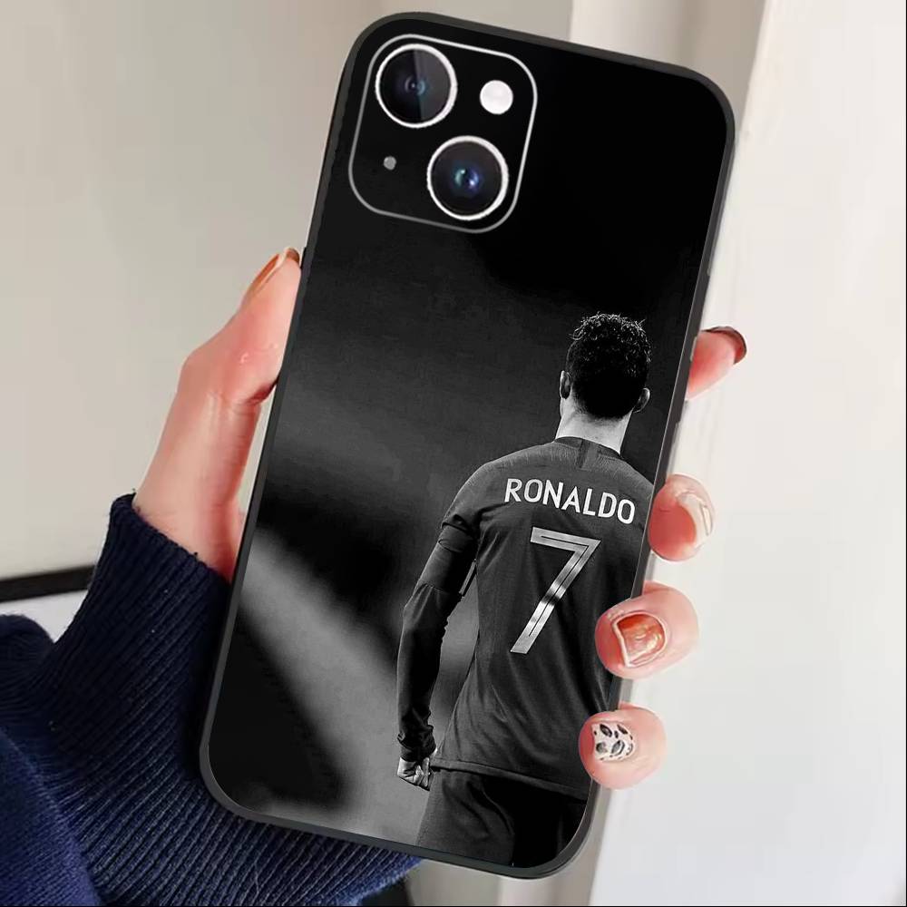 Player L-Ronaldo C-CR7 Phone Case For iPhone17,16,15,14,13,12 Plus,Max Soft Silicone Black Cover