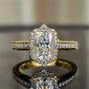 Bague de doigt carrée blanche de luxe pour femme Anneau de mariage couleur or vintage Bijoux de mariée pour femmes