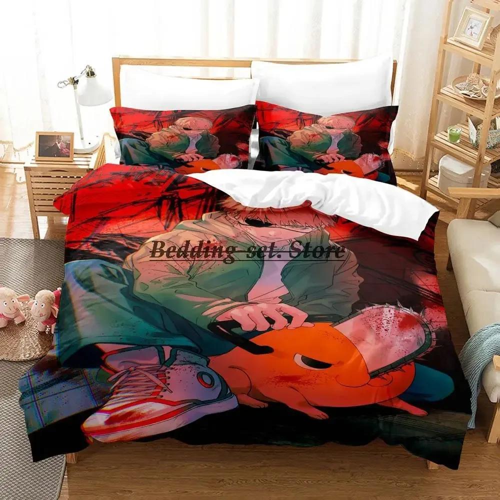 Chainsaw Man Pochita Bedding Set Single Twin Full Queen King Size Bed Set Aldult Kid Bedroom Duvetcover Sets Anime SPY×FAMILY
