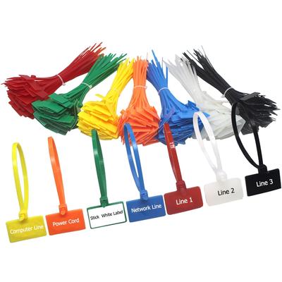 50 Stück 4 x 150 mm Nylon-Kabelbinder, Etiketten, Kunststoff-Schlaufenbinder, Markierungen, Kabelanhänger, selbstsichernde Kabelbinder