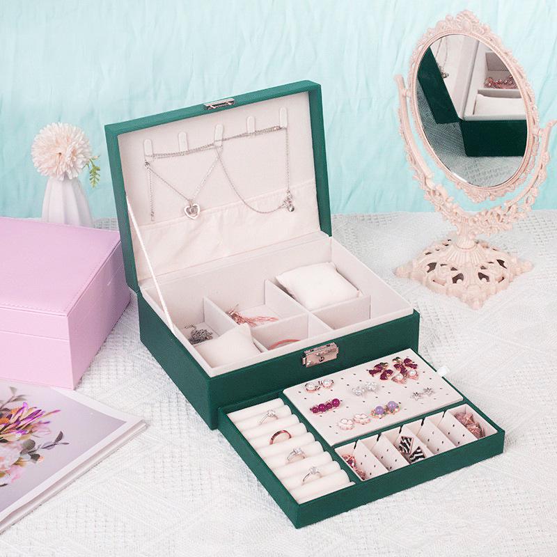 Luxury Multi-Layer Jewelry Storage Box for Rings and Necklaces