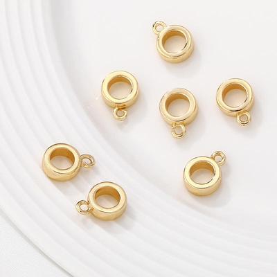 14K Gold-Plated Open-Ring Necklace with DIY Pendant Clasp, Jewelry Supplies