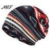 Bunte geometrische Muster Mütze Damen Geometrie Print Slouchy Mütze, Lässige weiche Stretch Beanie Einkaufen Dating Kopfbedeckung Kappe, Warm für Krebs Chemo