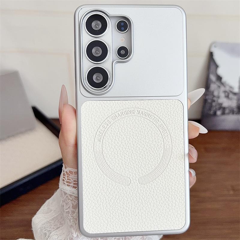 Skin Lychee Pattern Samsung S26ultra Mobile Phone Case Is Suitable for S26/s25 Magnetic Suction S25FE/S24 New S25 +